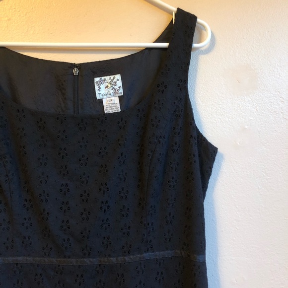 Anthropologie Tabitha Eyelet Little Black Dress - Picture 4 of 7